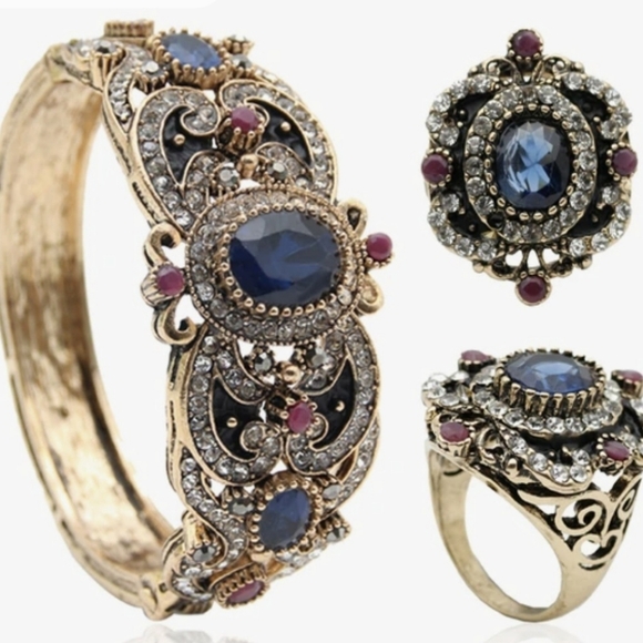 Turkish Vintage Style Jewelry Set for Women,NEW, Wedding,HandmadeGift - Picture 3 of 8